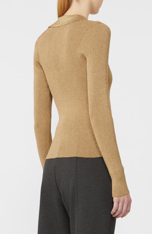 Mm By Max Mara Ondata Metallic Rib Sweater In Brown
