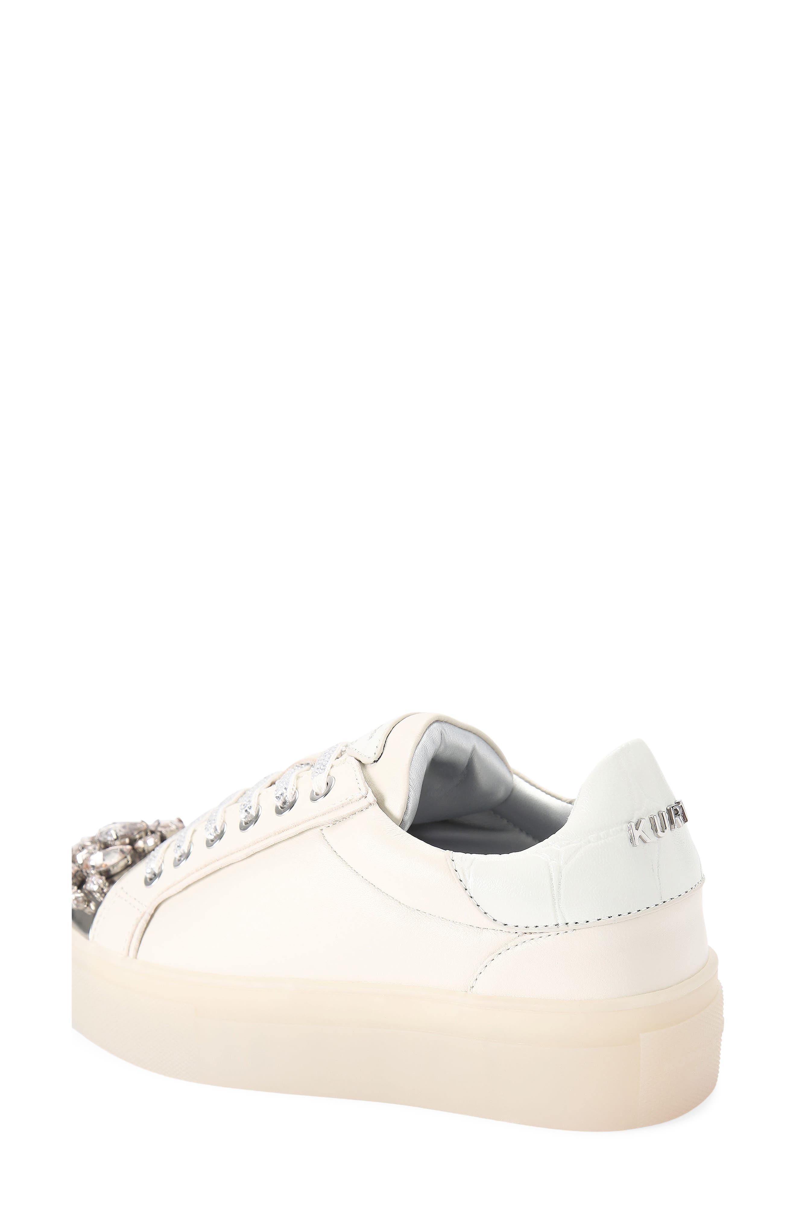 Kurt Geiger London Crystal Cap Toe Platform Sneaker, Alternate, color, Open White