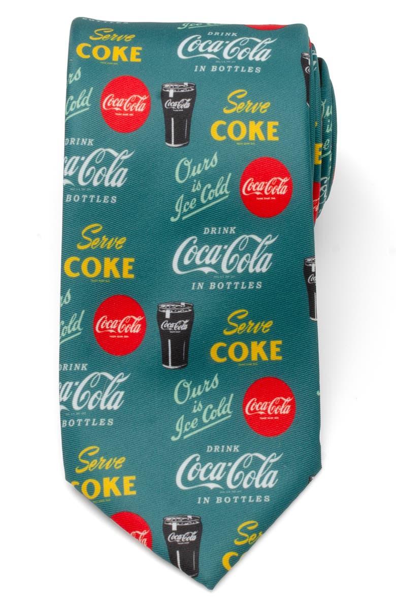 Cufflinks, Inc. Coca-Cola<sup>®</sup> Green Tie, Main, color, Green