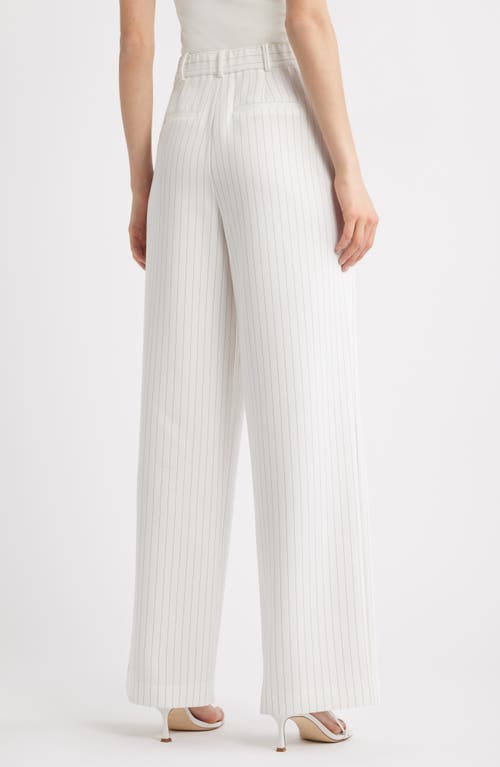 Open Edit The Icon Trousers In Ivory - Grey Celeste Pinstripe