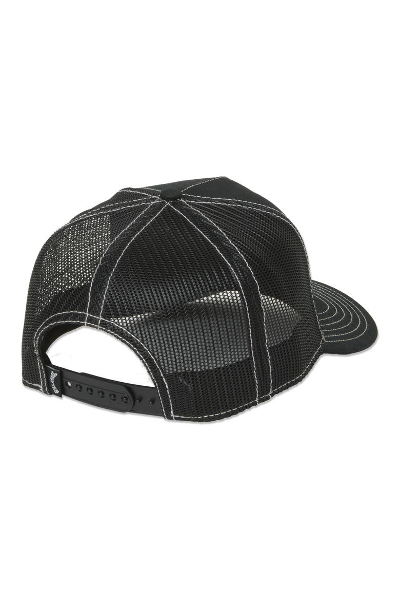 Skull Wave HI Snapback Trucker Hat, Alternate, color, BLACK