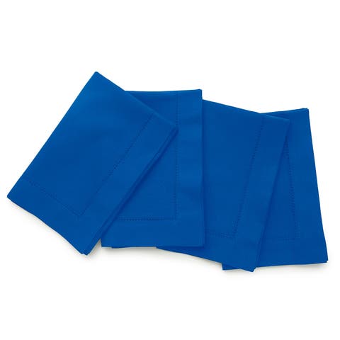 Cotton Linen Hemstitch Dinner Napkins Set of 4, 20 x 20"