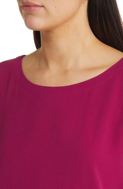 Eileen Fisher Ballet Neck Silk Top In Rhapsody