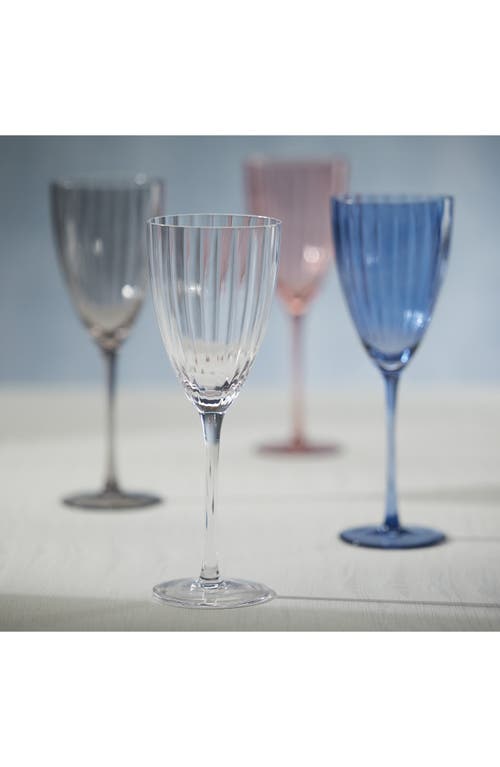 Zodax Malden Set Of 4 White Wine Glasses In Blue