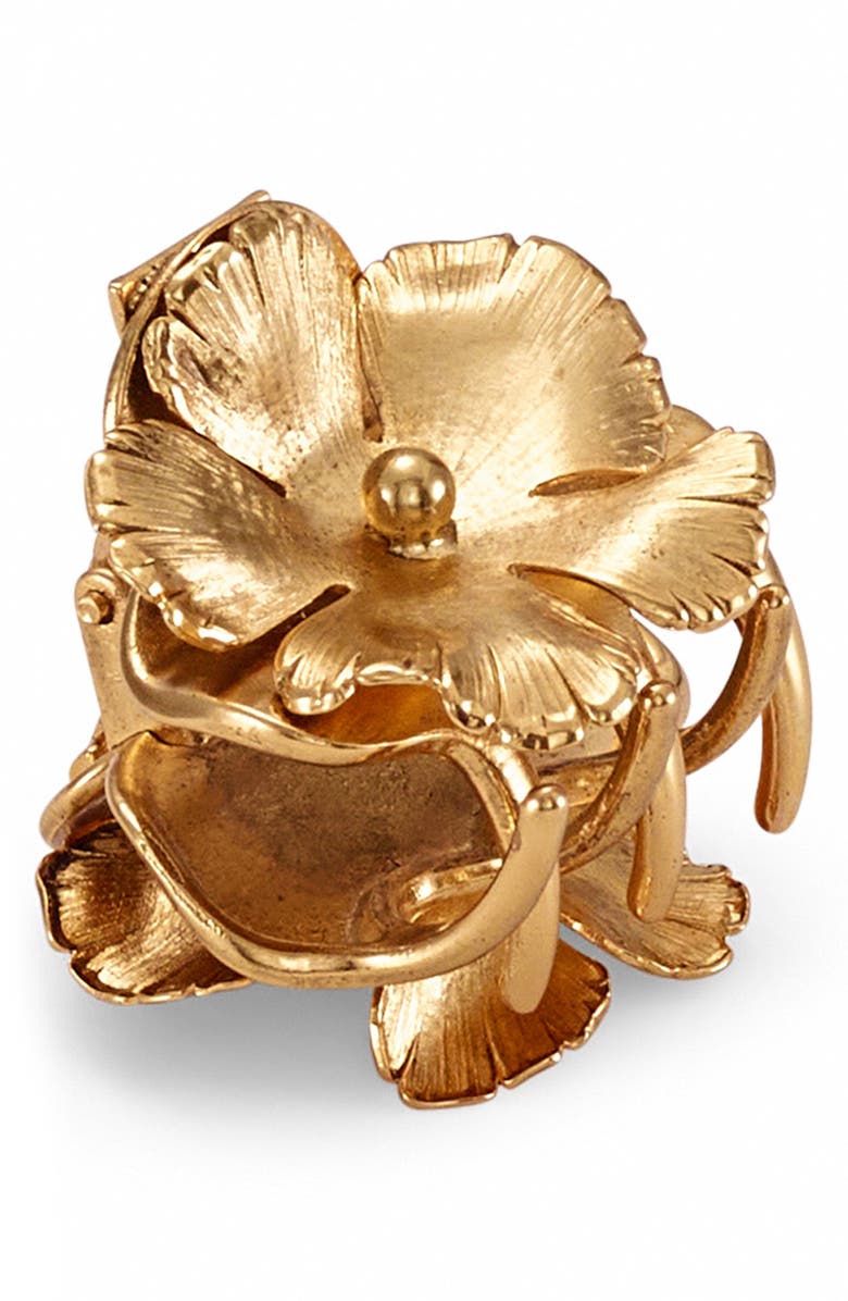 LELET NY Eden Floral Claw Clip, Main, color, Gold
