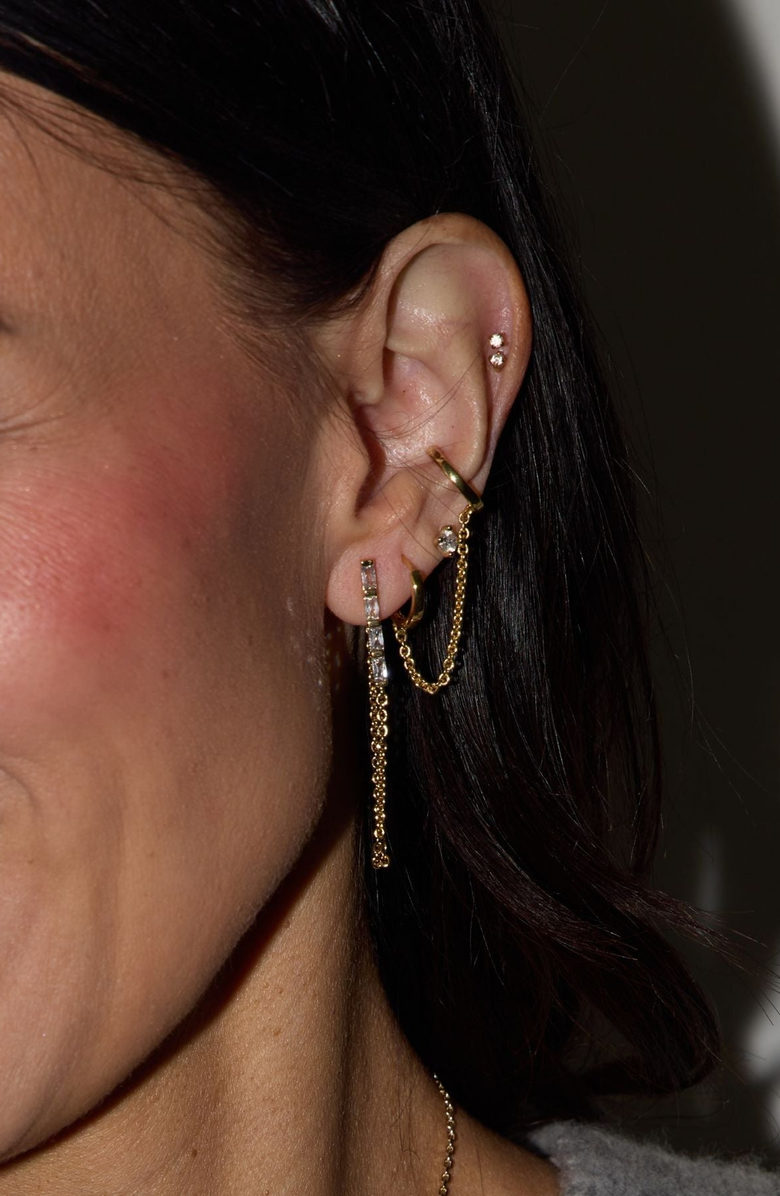 Nickel & Suede Lucia Statement Earrings, Alternate, color, Clear