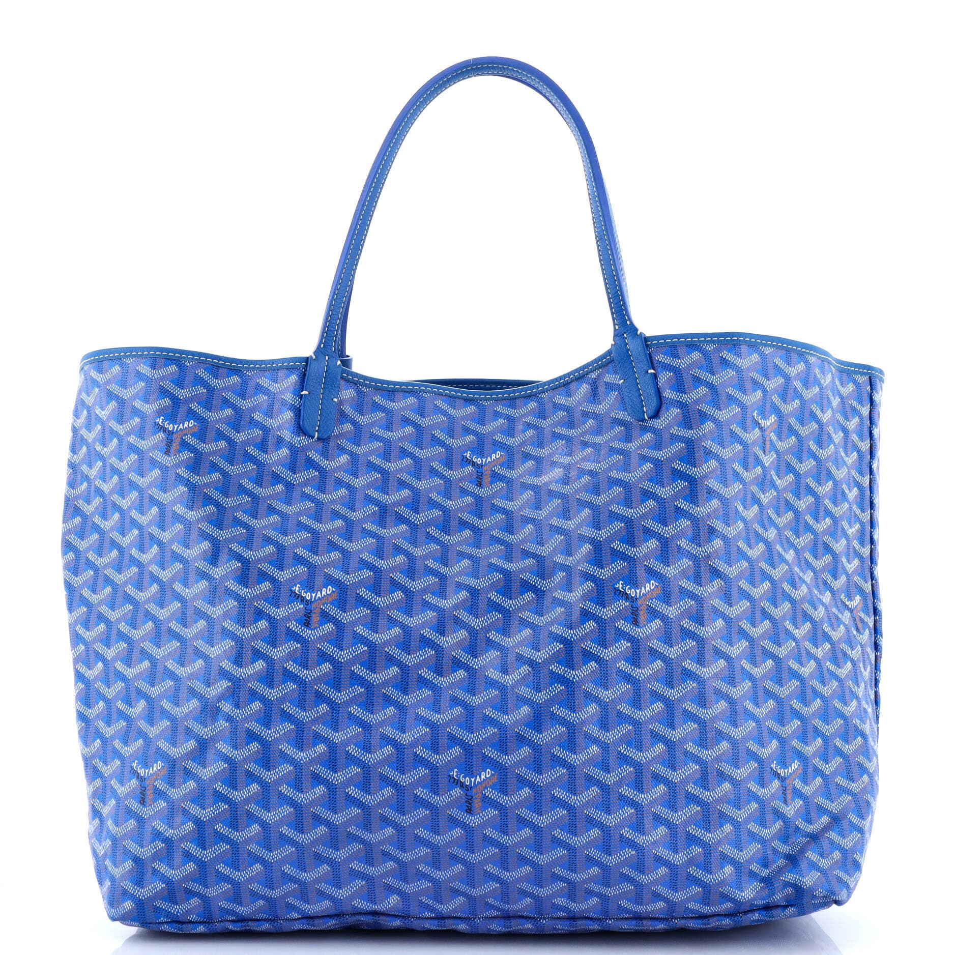 Pre-Owned Goyard Saint Louis Tote Coated Canvas GM, Main, color, Blue