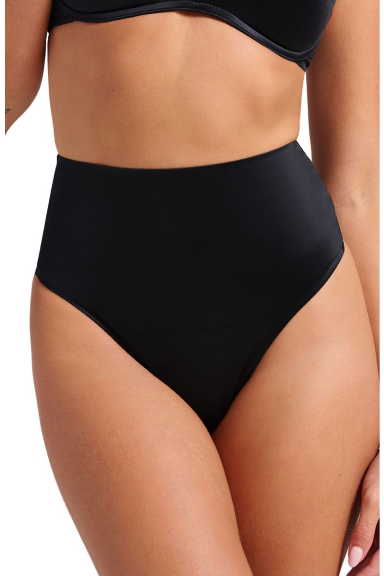 Smooth Satin Thong, Main, color, Black