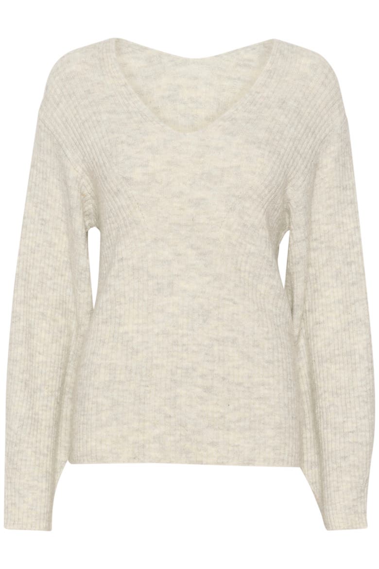 Slrakel V-Neck Rib Knit Pullover, Alternate, color, White Grey Melange