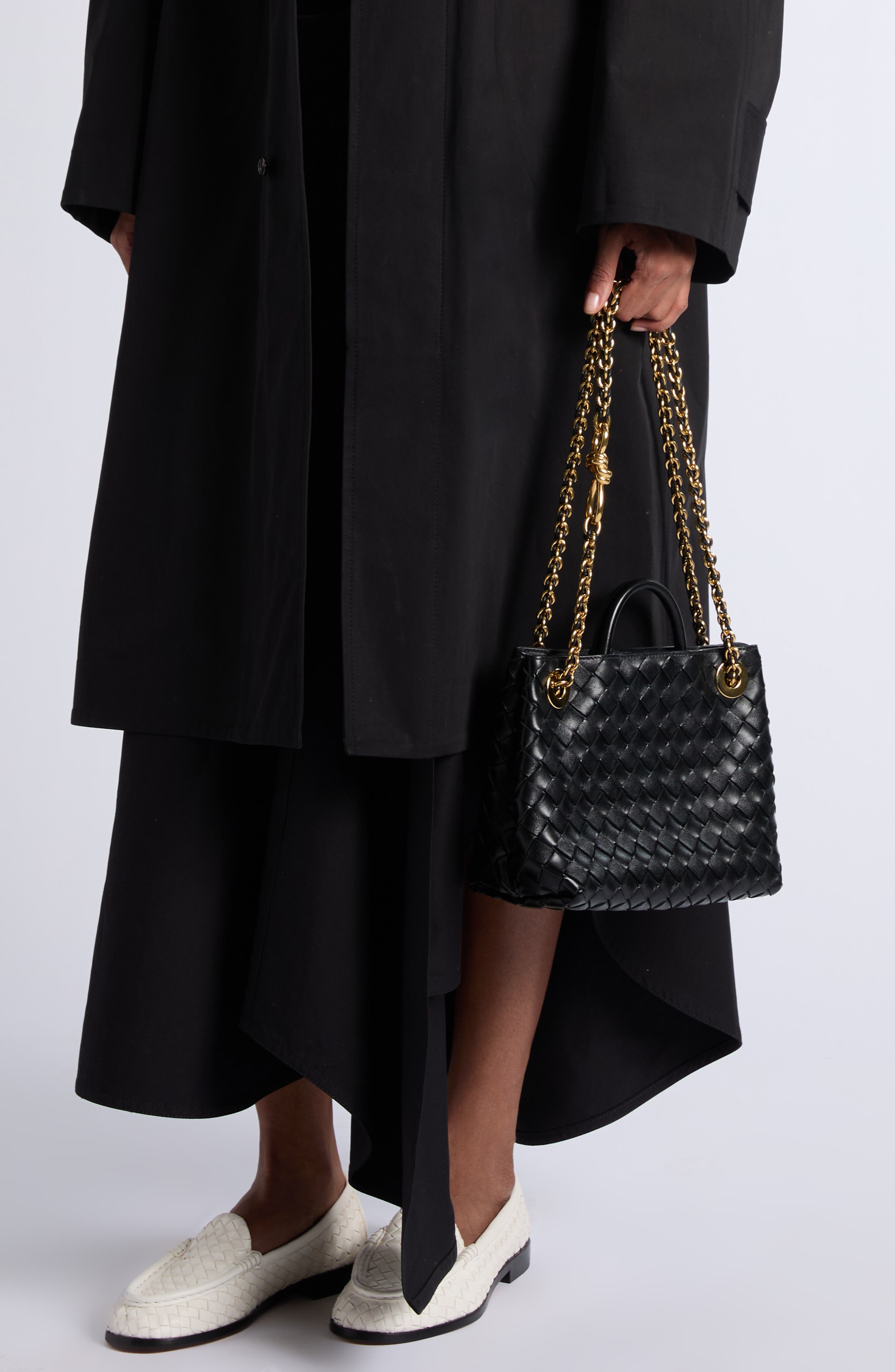 Bottega Veneta Small Andiamo Chain Leather Shoulder Bag, Alternate, color, 