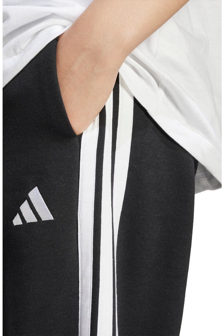 3-Stripes Fleece Sweatpants, Alternate, color, BLACK/ WHITE