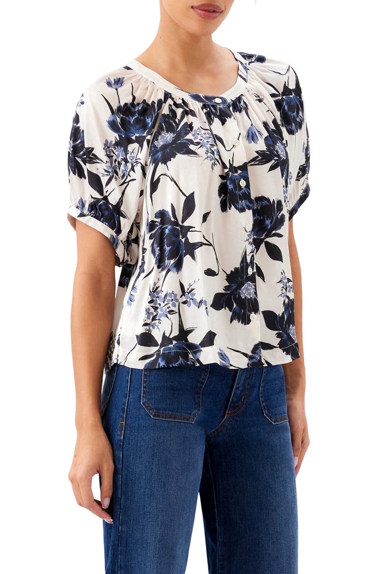 Floral Print Top, Alternate, color, BLUE PRINT