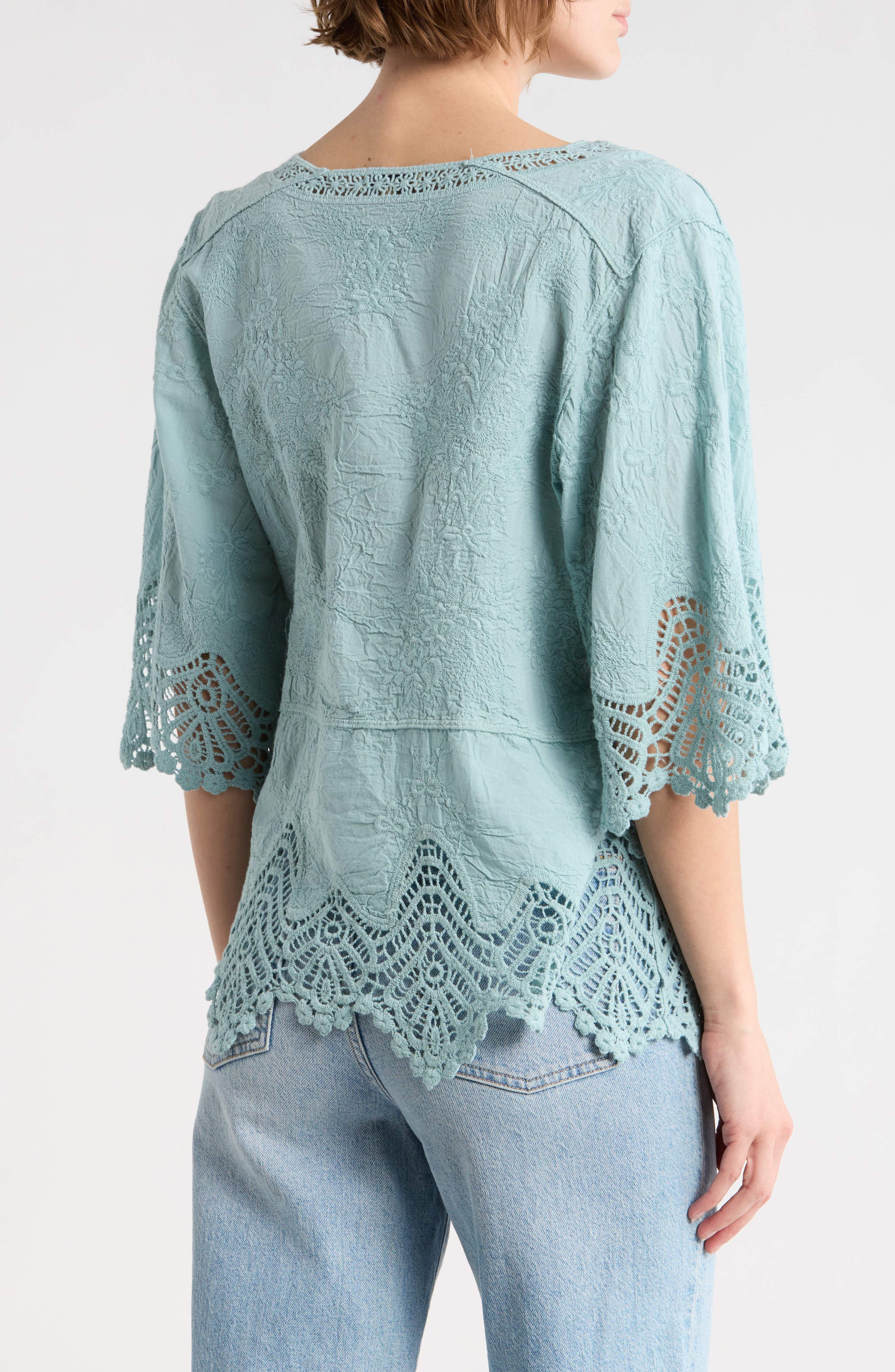 Crochet Cotton Peplum Top - image 4