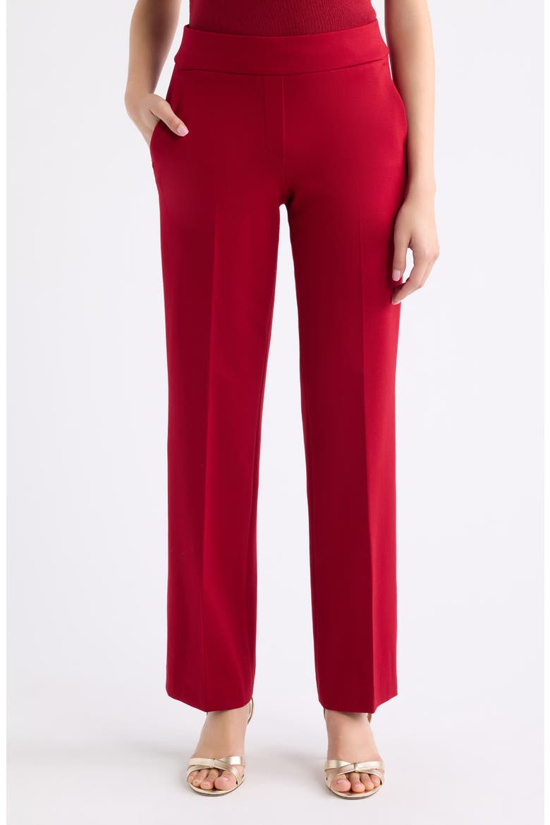 Slash Pocket Crepe Pull-On Pants, Main, color, TITIAN RED
