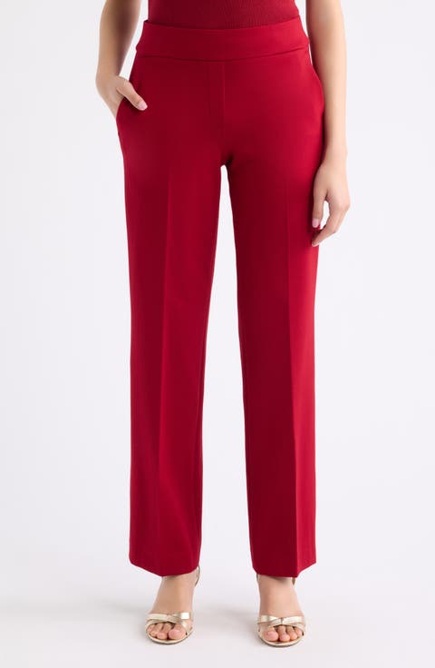 Slash Pocket Crepe Pull-On Pants