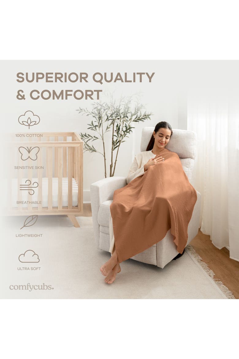 100% Cotton Muslin Swaddle Blankets Pack of 3, Alternate, color, Sun Pattern, Caramel, Cream