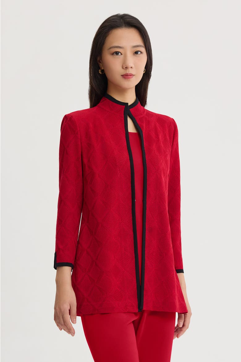 Classic Diamond Knit Jacket, Alternate, color, Holiday/Black