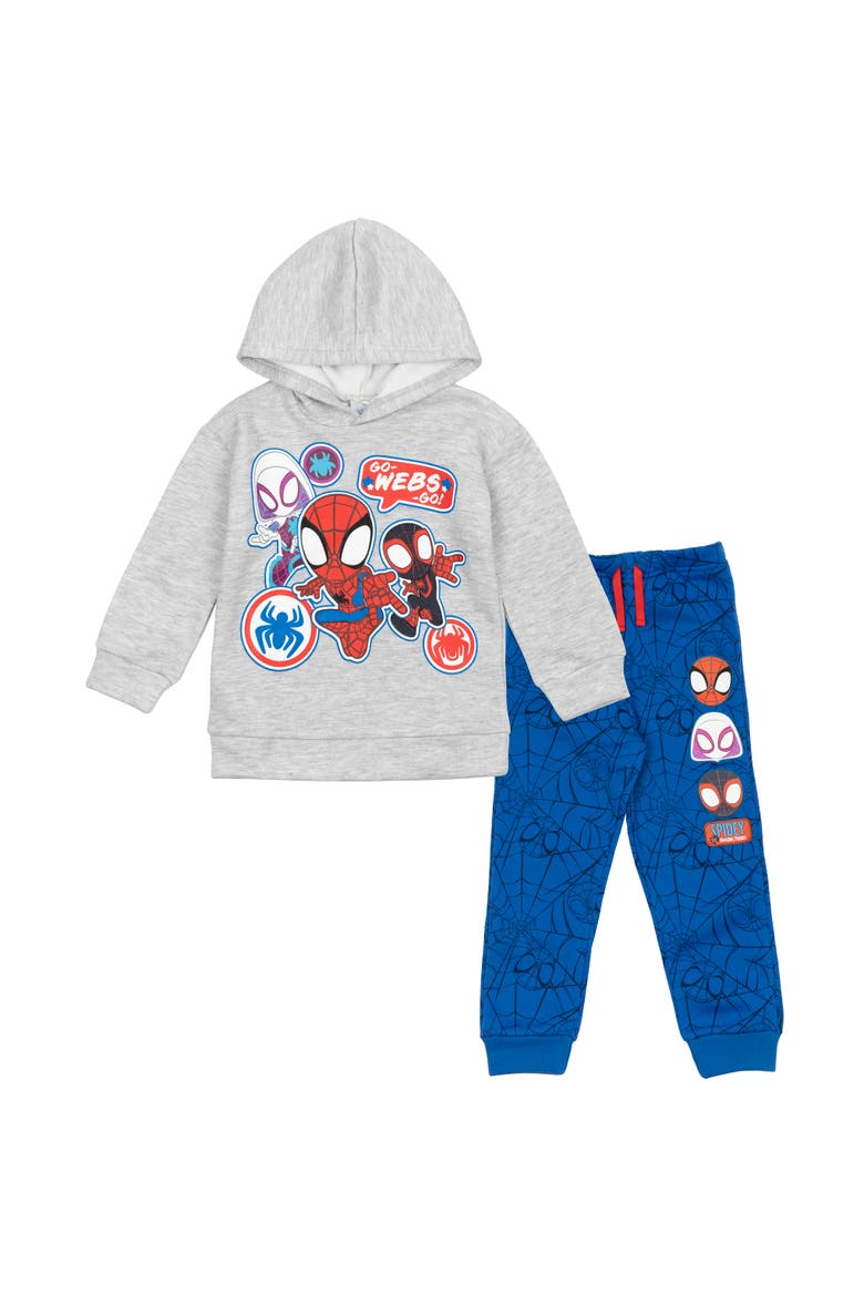 Spidey and His Amazing Friends 2-Piece Fleece Hoodie and Pants Set, Main, color, Spidey Blue Grey