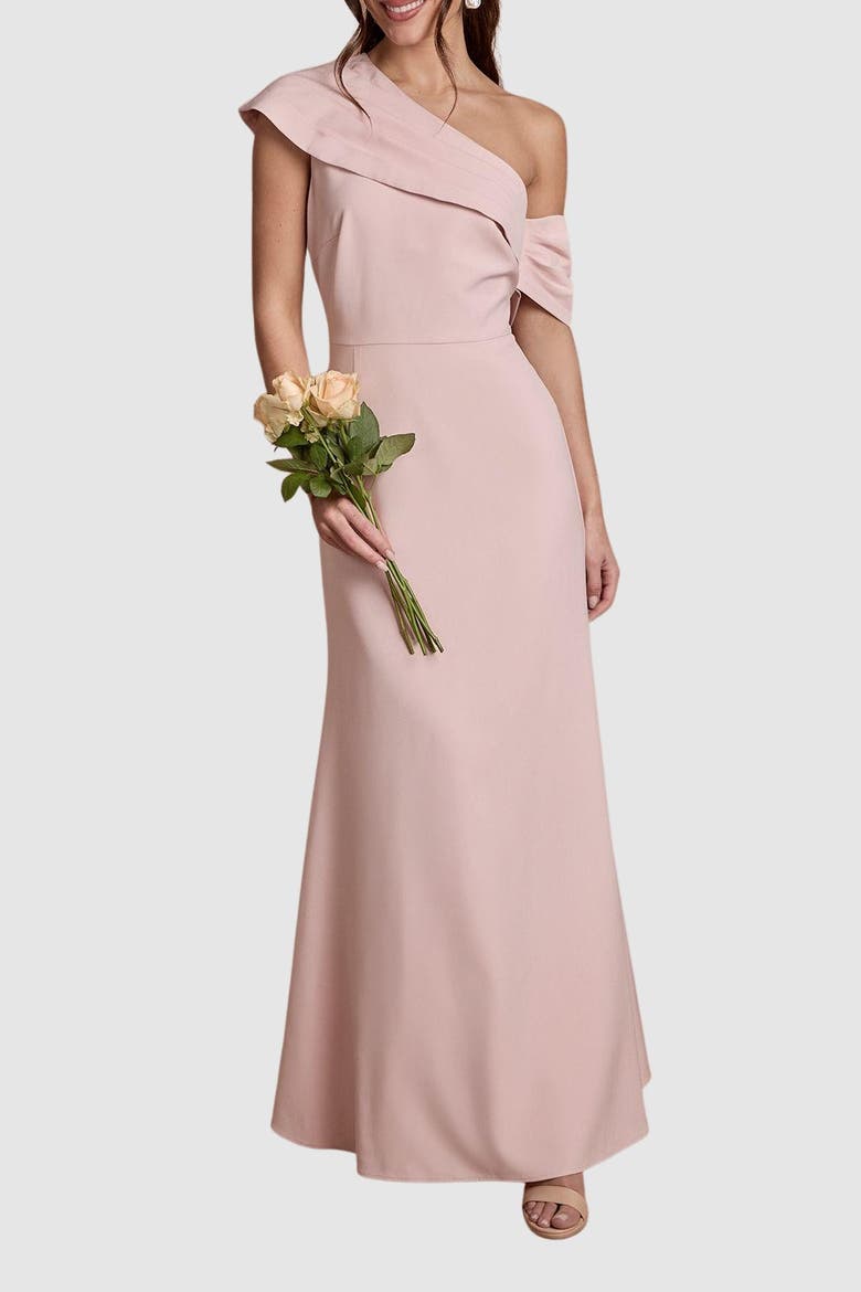 One-Shoulder Asymmetric Maxi Dress, Alternate, color, Blush