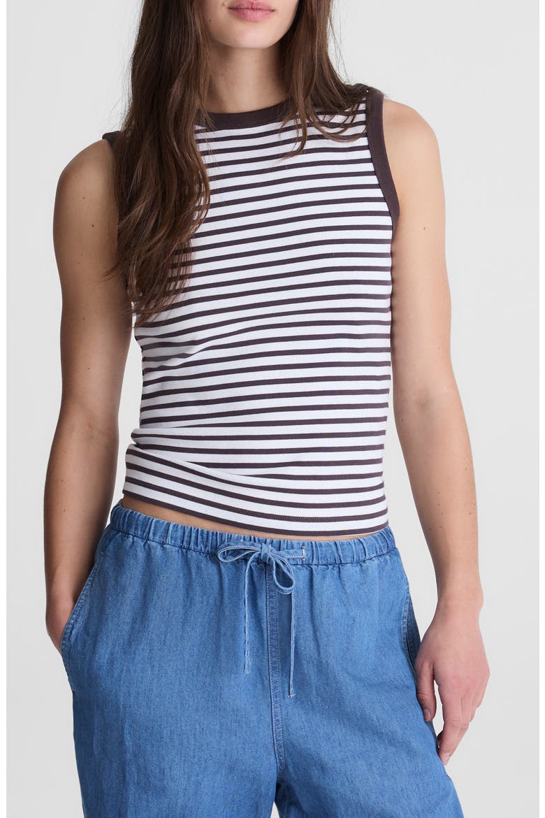The '90s Compact Cotton Shell Tank, Main, color, NEW YORK STRIPE