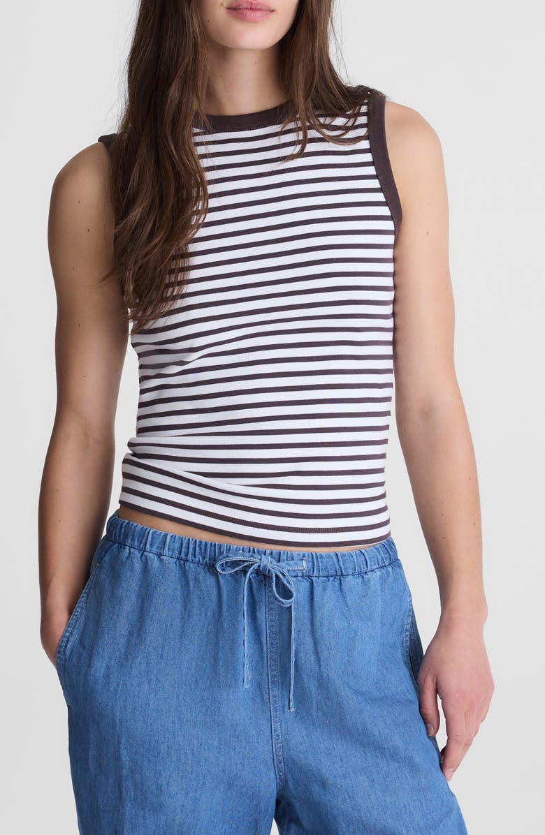 Madewell The '90s Compact Cotton Shell Tank, Main, color, New York Stripe