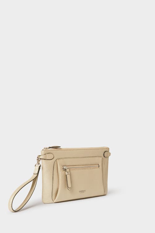 Osprey London The Ruby Leather Crossbody Bag In Gold