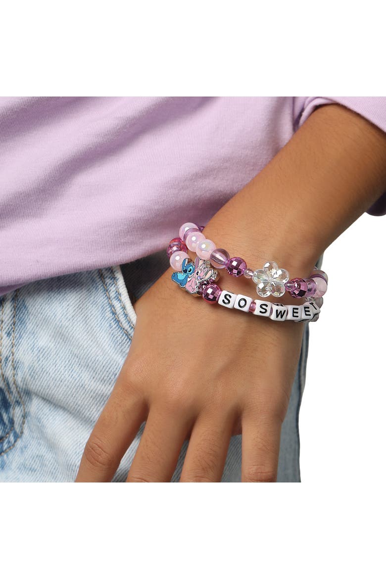 Angel & Stitch Bracelet Set for Girls 2-Piece Official License, Alternate, color, Purple