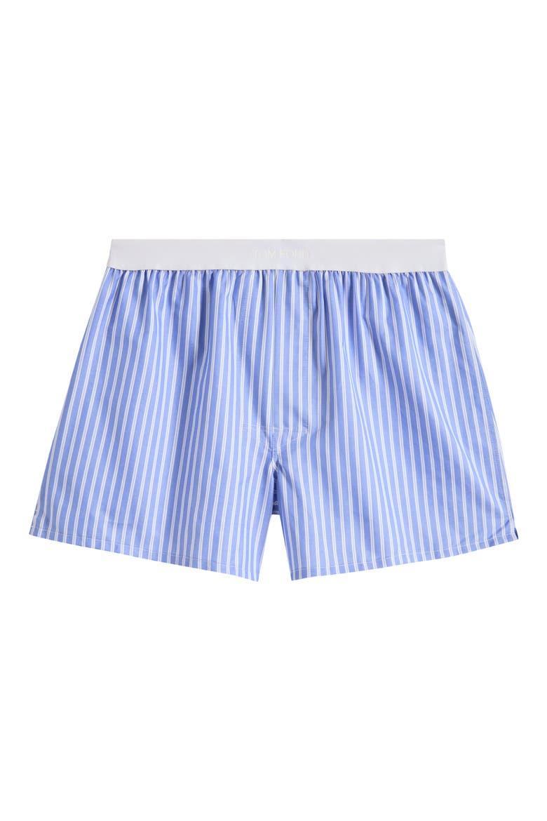 Cotton Poplin Boxer Shorts, Alternate, color, BLUE/ WHITE