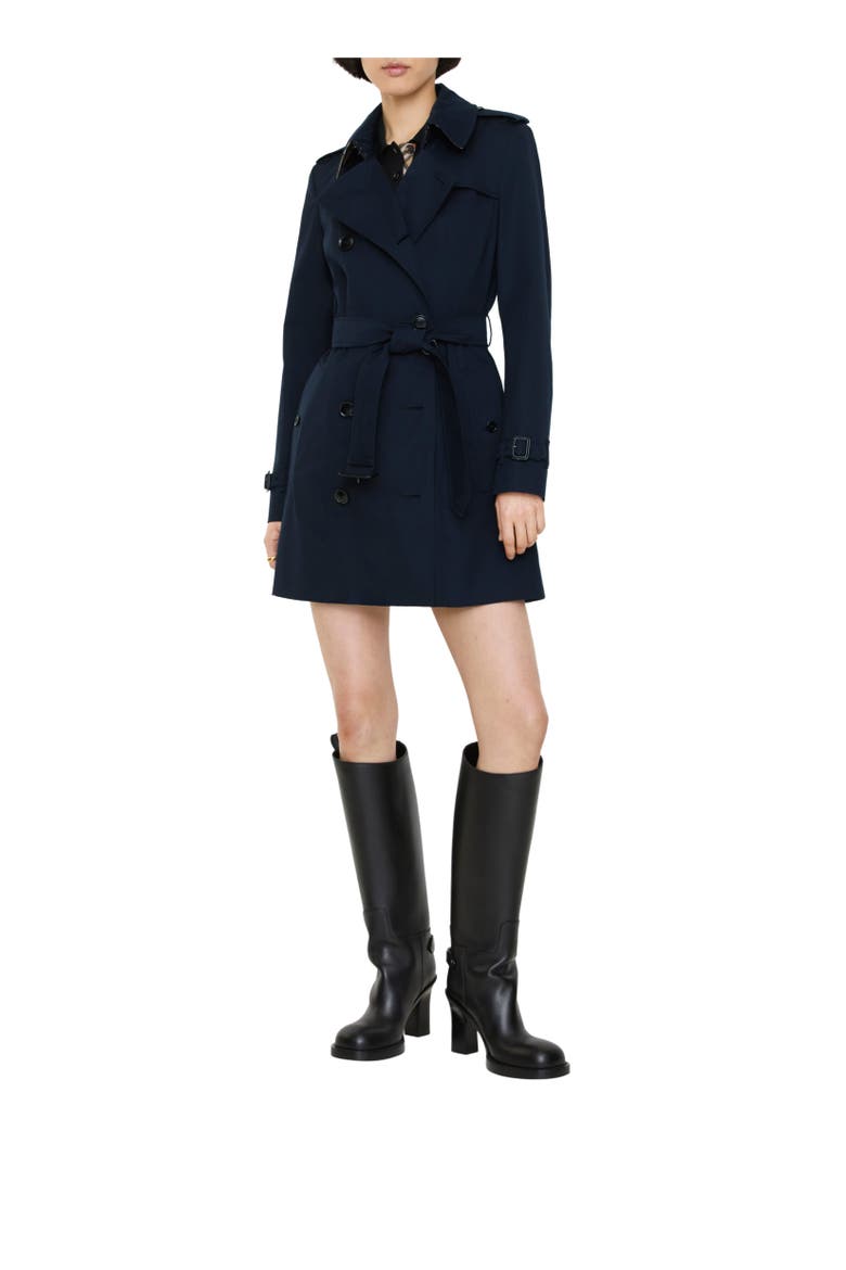 Short Chelsea Heritage Trench Coat, Alternate, color, Coal blue