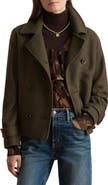 Lauren Ralph Lauren Double Breasted Wool Blend Crop Coat