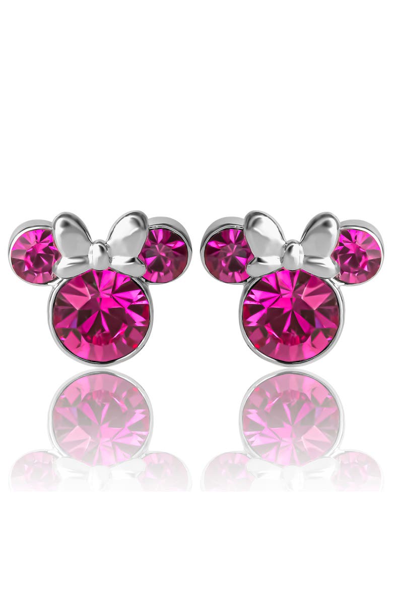 Birthstone Stud Earrings, Main, color, October - Fuchsia Crystal