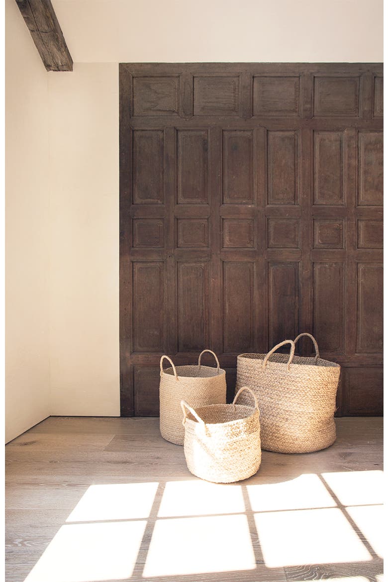 Small Braided Raffia Basket Natural, Alternate, color, Natural