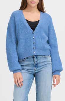 ICHI V-Neck Crop Cardigan