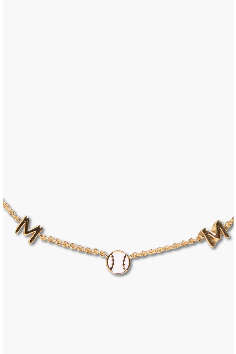 Baseball Mom Necklace, Alternate, color, Gold Plated