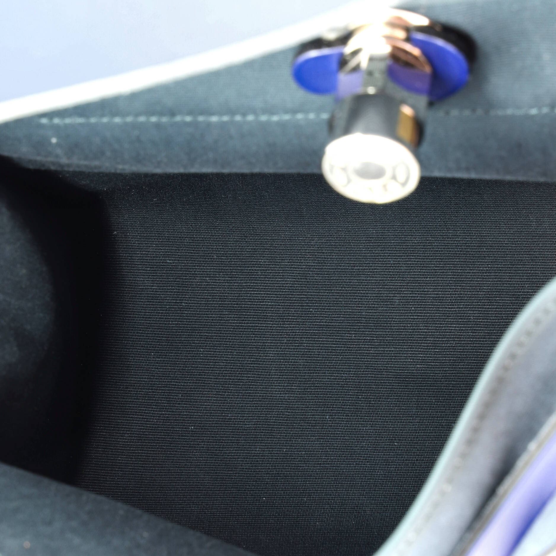 Pre-Owned Hermes Herbag Zip Leather and Toile 31, Alternate, color, Bleu Orage