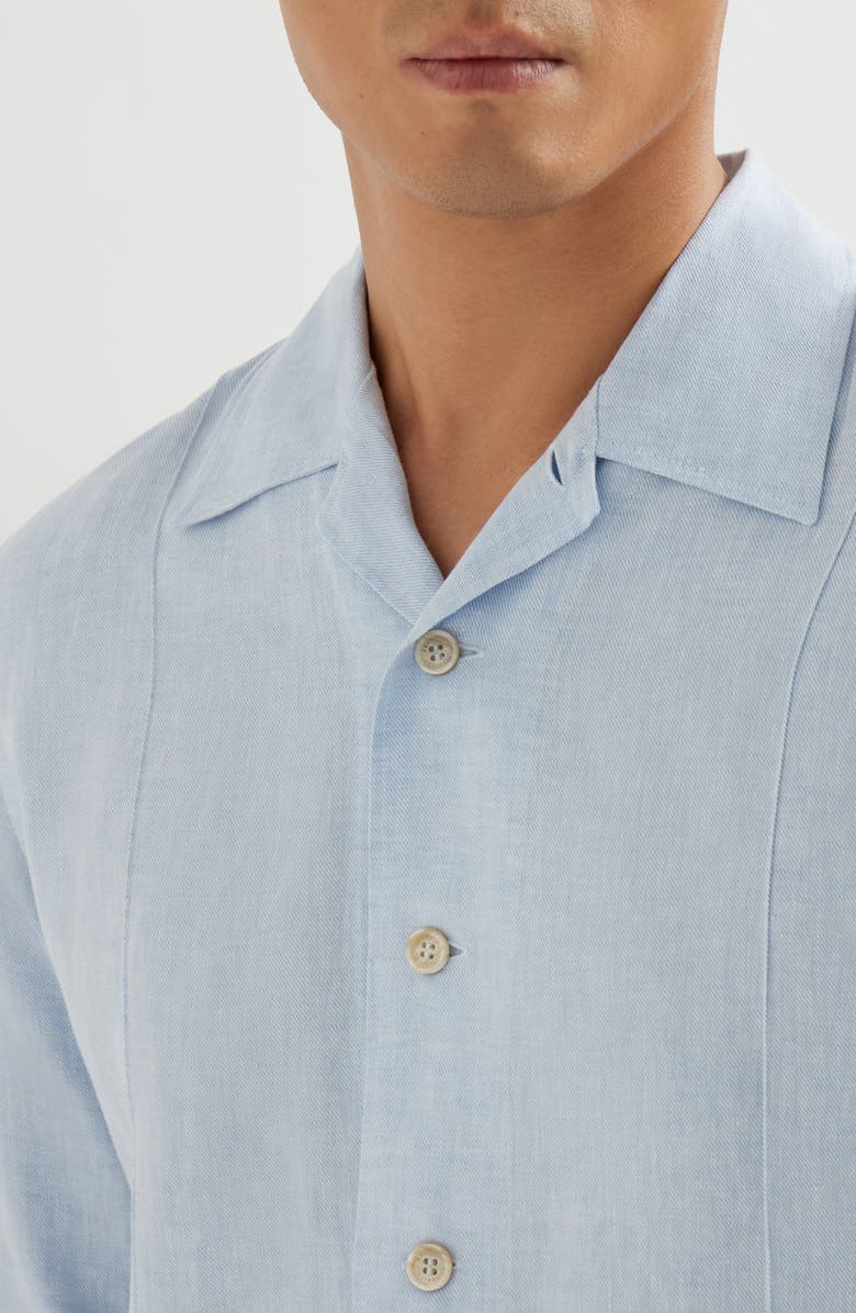Brunello Cucinelli Shirt with Crête details, Alternate, color, Azure