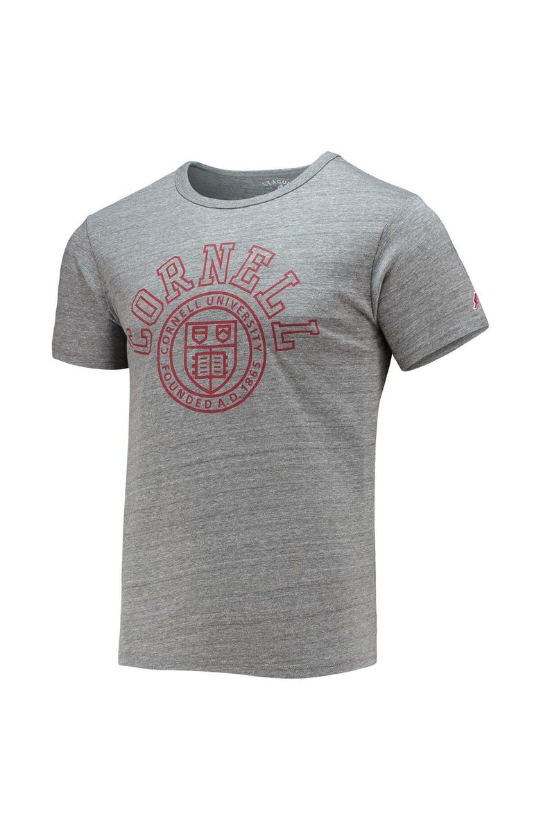 LEAGUE COLLEGIATE WEAR Men's League Collegiate Wear Heathered Gray Cornell Big Red Tide Seal Nuevo Victory Falls Tri-Blend T-Shirt, Alternate, color,
