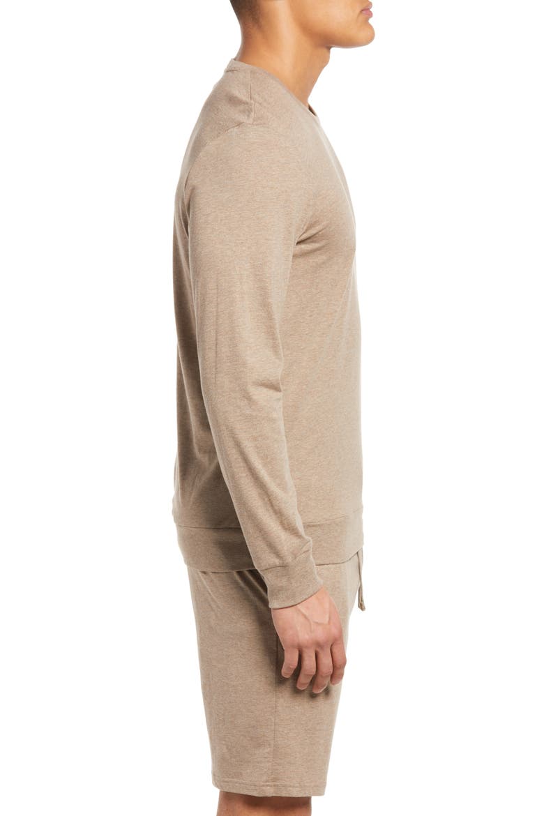 Men's Cotton & Lyocell Pajama T-Shirt, Alternate, color, UMBER HEATHER