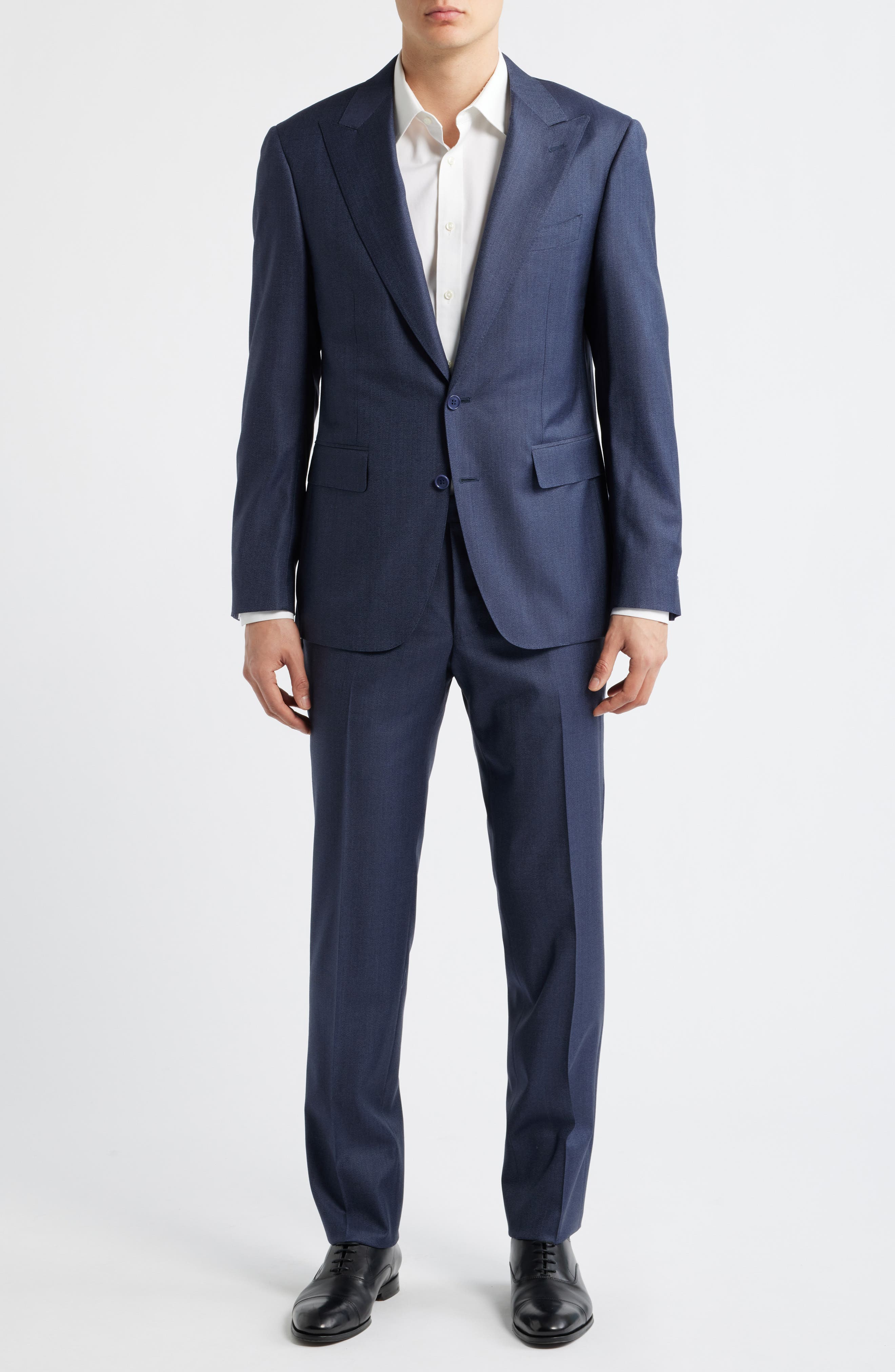 Emporio Armani G Line Solid Blue Wool Suit | Nordstrom