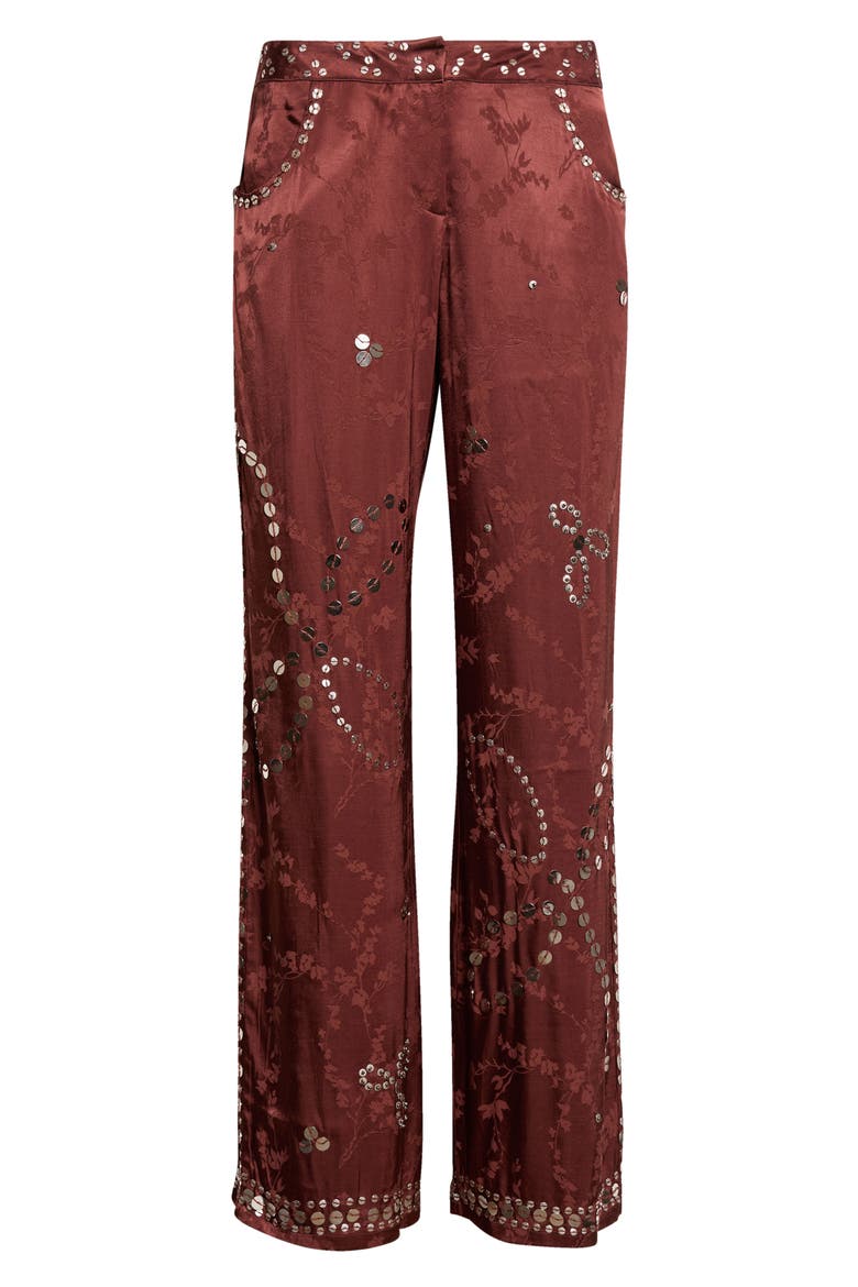 Brity Sequin Wide Leg Pants, Main, color, BURGUNDY