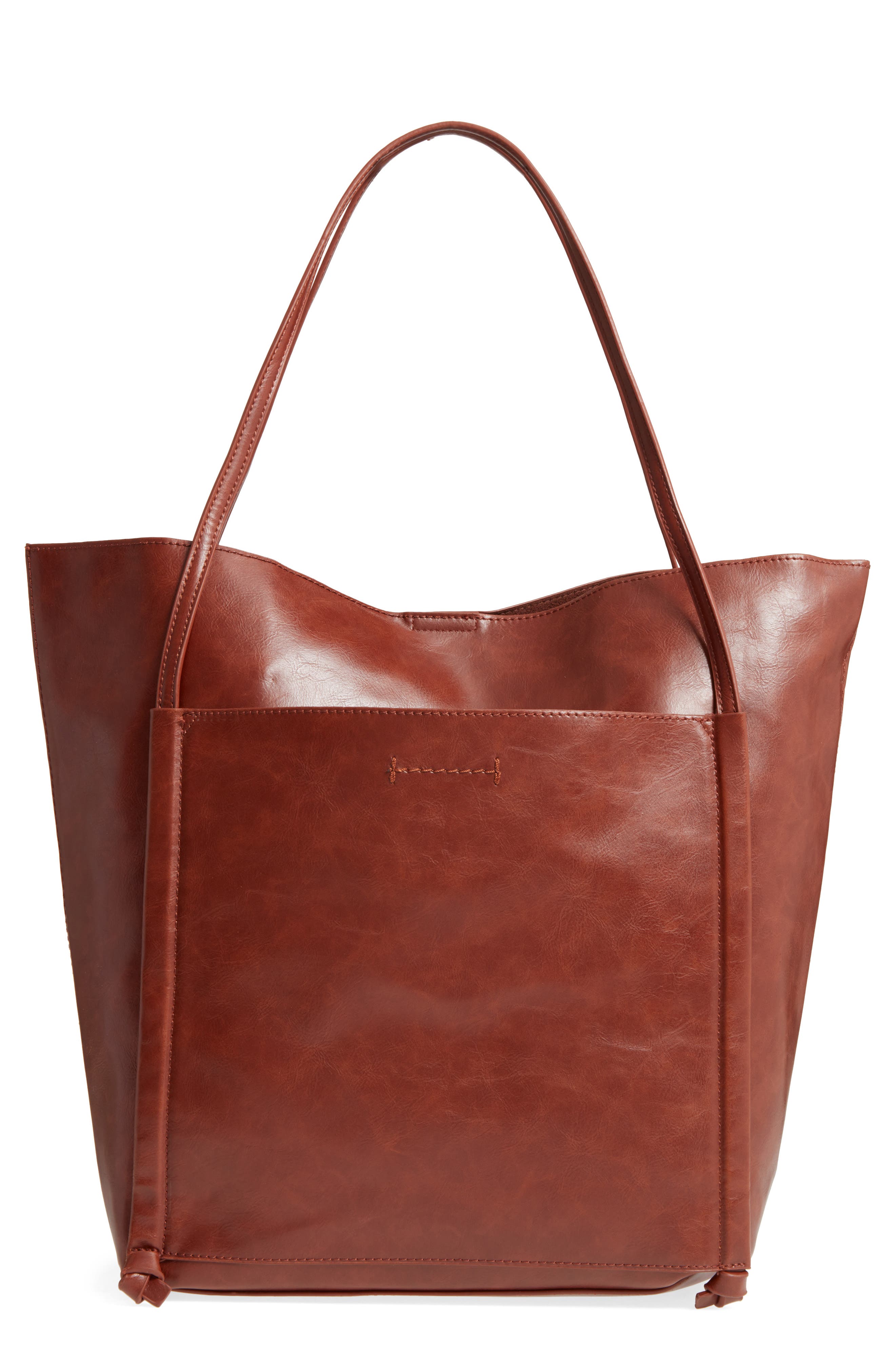 Harley Faux Leather Tote, Main, color, WHISKEY