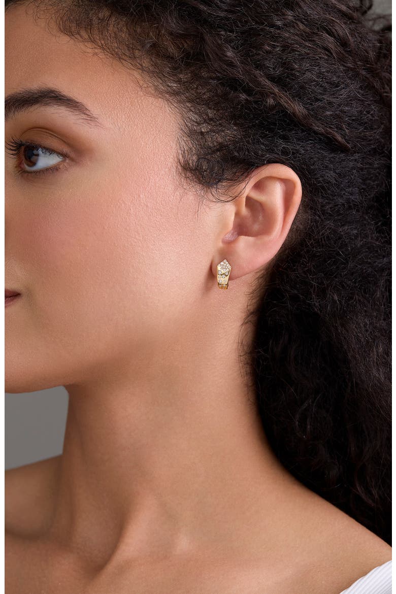 Kiera 18k Gold Diamond Hoop Earrings, Alternate, color, 18KY