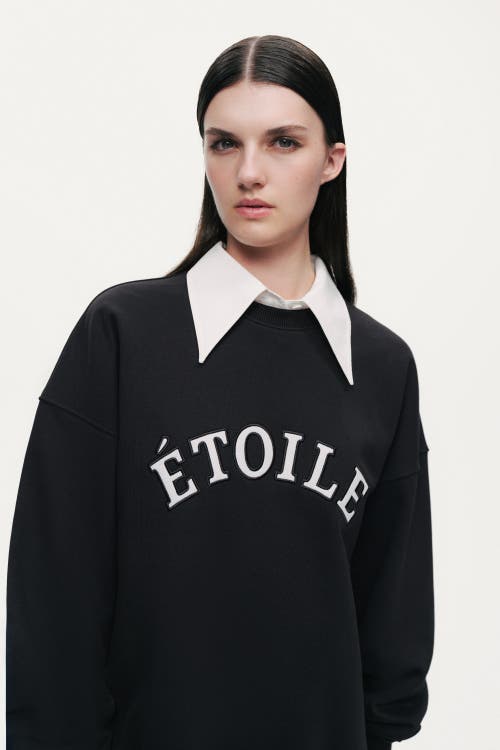 Nocturne Woven Text Logo Sweatshirt In Black