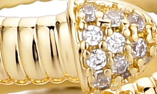 Adornia 14k Gold Plated Coil Wrap Cz Ring In Gold