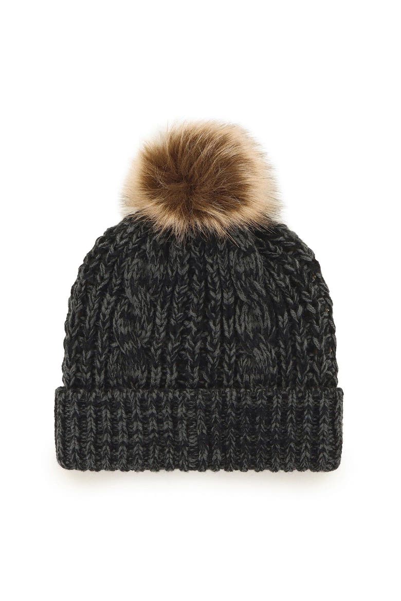 Women's '47 Black Miami Heat Meeko Cuffed Knit Hat with Pom, Alternate, color, Black