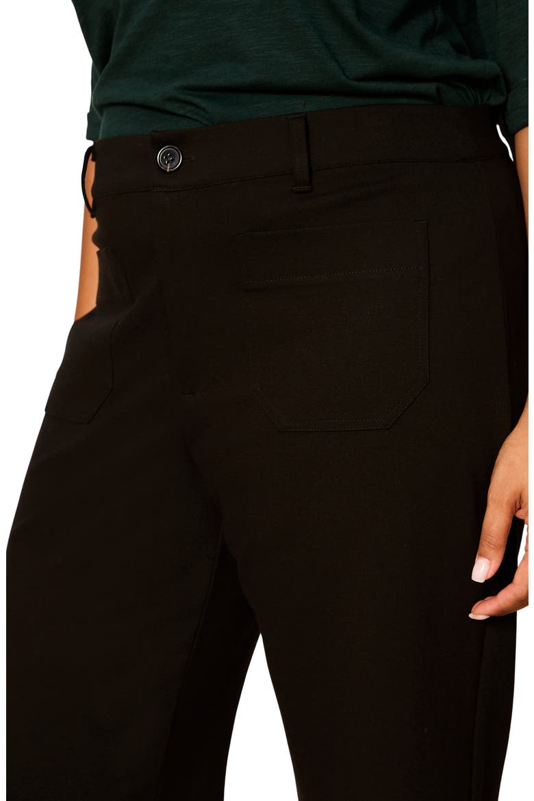 Marine Ponte Straight Leg Pants, Alternate, color, BLACK