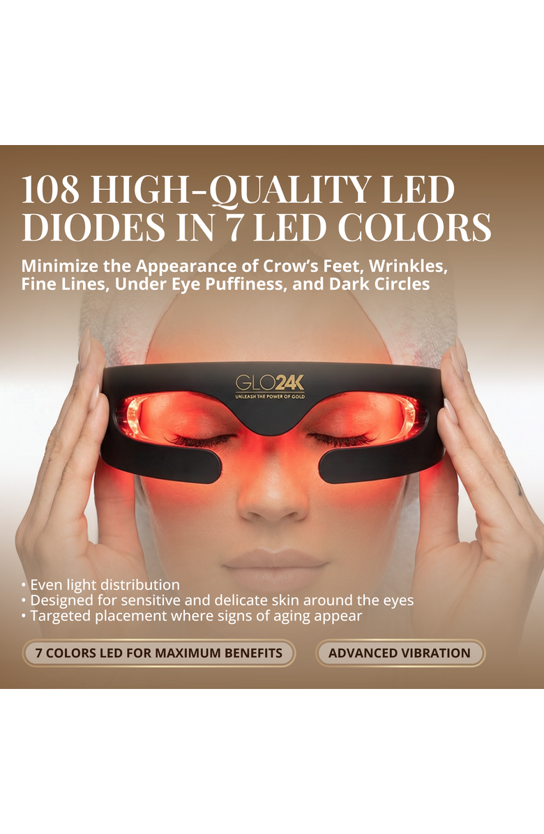 GLO24K UNLEASH THE POWER OF GOLD Bionic 7 Color LED Eye Care Mask, Alternate, color, NO COLOR