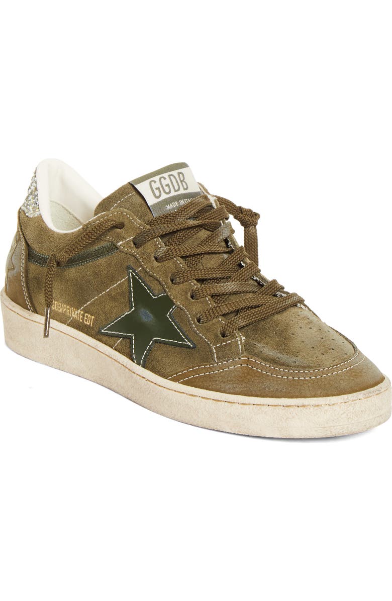 Golden Goose Ball Star Low Top Sneaker, Main, color, Olive Green/ Gold