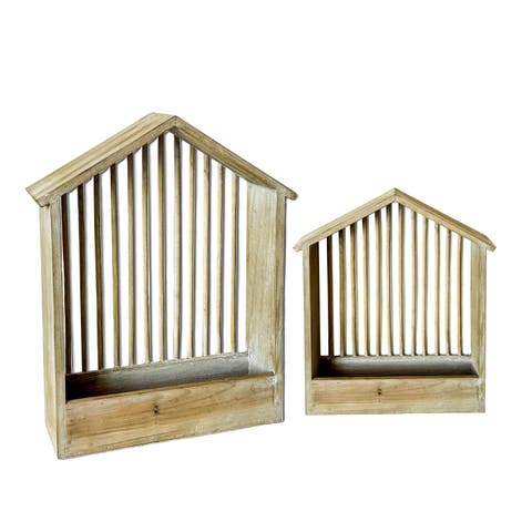 Ribbed House Shape Shelf Set of 2