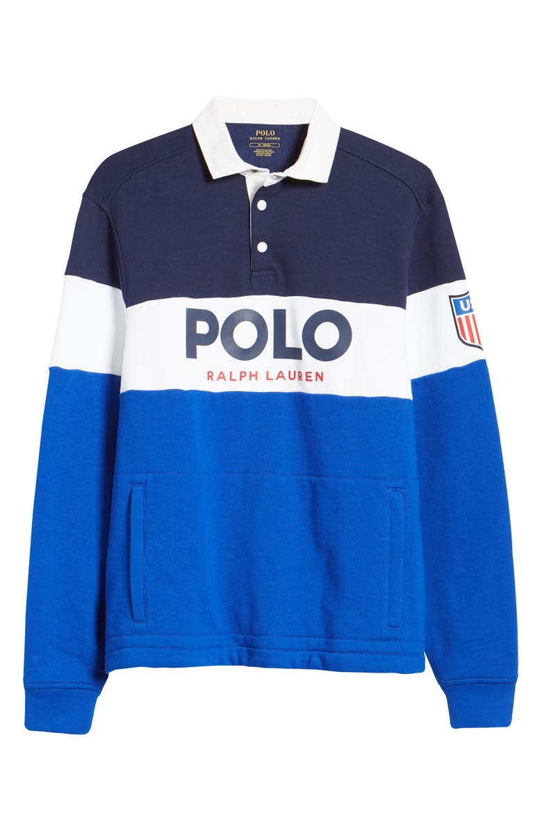 Polo Ralph Lauren Colorblock Rugby Polo, Alternate, color, 